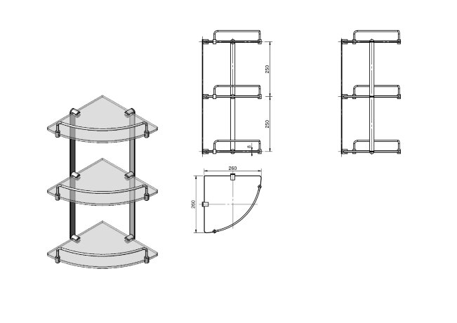 Полка LANGBERGER ACCESSORIES 70252 подвесная цвет хром