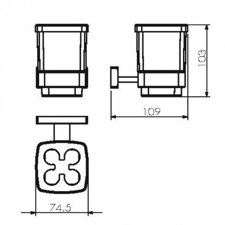Стакан для зубных щеток LANGBERGER ALSTER 11929Z подвесной цвет хром