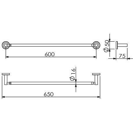 Полотенцедержатель LANGBERGER BURANO 11001A подвесной цвет хром