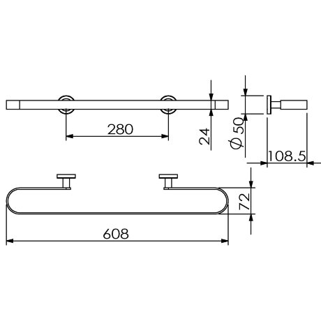 Держатель для аксессуаров и полотенцедержатель LANGBERGER BURANO 11004B подвесной цвет хром