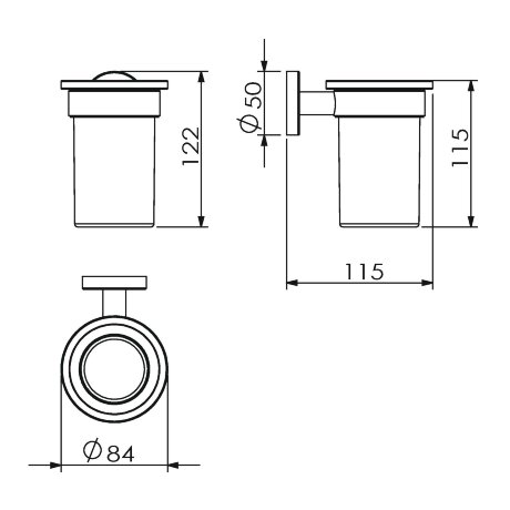 Стакан LANGBERGER BURANO 11011A подвесной цвет хром