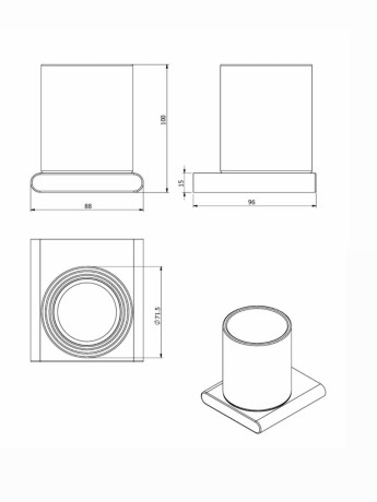 Стакан LANGBERGER CONTEMPRARY GOLD 330111B-PVDBG подвесной цвет золото