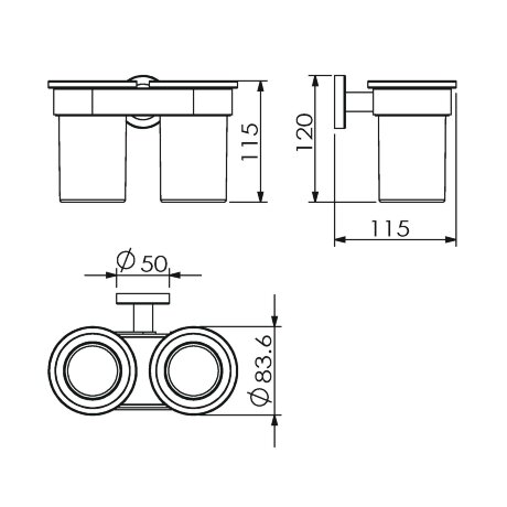 Стакан LANGBERGER BURANO 11019A подвесной двойной цвет хром