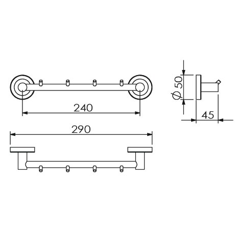 Полотенцедержатель LANGBERGER BURANO 11034A подвесной цвет хром