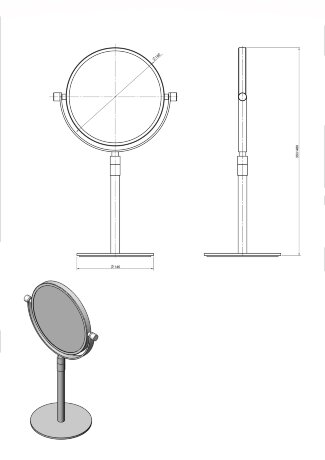 Зеркало LANGBERGER ACCESSORIES 70985 настольное поворотное трехкратное увеличение без подсветки цвет хром