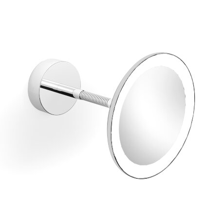 Зеркало LANGBERGER ACCESSORIES 71285 подвесное поворотное трехкратное увеличение с подсветкой кабель в стене цвет хром