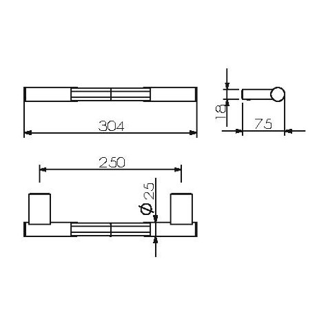 Поручень LANGBERGER LEDRO 28056A подвесной цвет хром