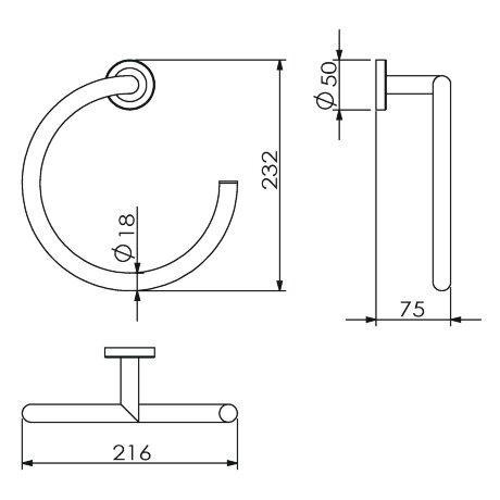 Полотенцедержатель LANGBERGER BURANO 11038B подвесной цвет хром