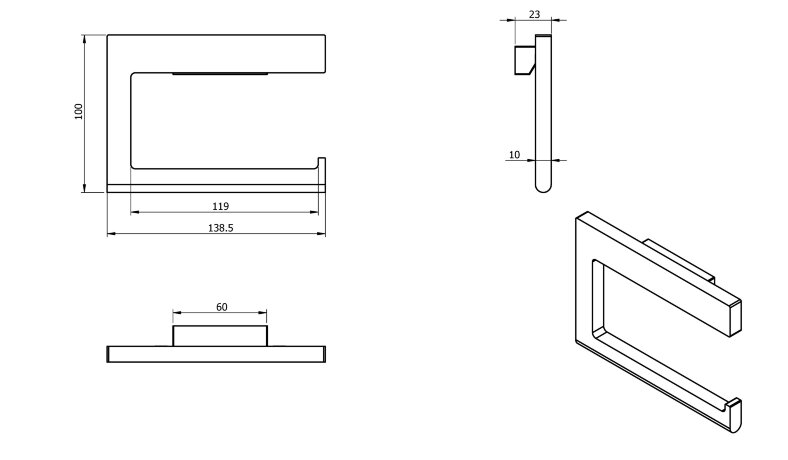Бумагодержатель LANGBERGER VICO 38043A-BP подвесной цвет черный матовый