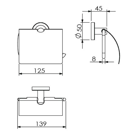 Бумагодержатель LANGBERGER BURANO 11041A подвесной цвет хром