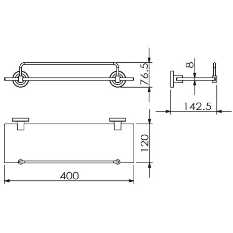 Полка LANGBERGER BURANO 11051D подвесная цвет хром