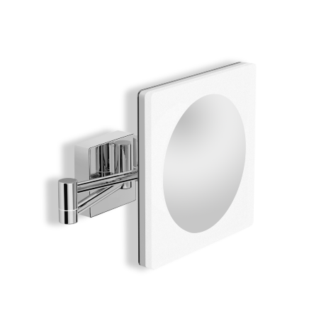 Зеркало LANGBERGER LEDRO 73485 подвесное поворотное трехкратное увеличение с подсветкой кабель в стене цвет хром