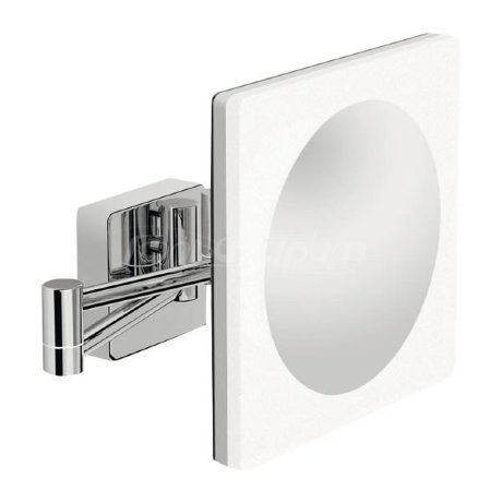 Зеркало LANGBERGER LEDRO 73485 подвесное поворотное трехкратное увеличение с подсветкой кабель в стене цвет хром