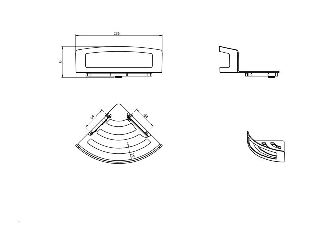Душевая полка LANGBERGER VICO 78160-BPC подвесная цвет черный матовый