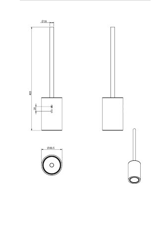 Ерш LANGBERGER VICO 70871-BP подвесной или напольный цвет черный матовый