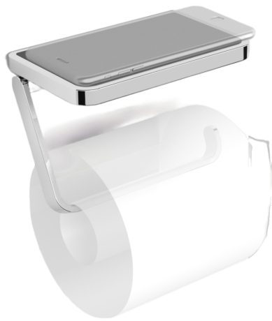 Бумагодержатель LANGBERGER ACCESSORIES 35041D подвесной с полкой цвет хром