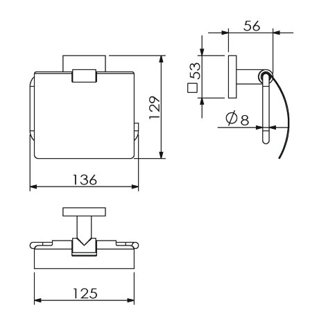 Бумагодержатель LANGBERGER LEDRO 11841X подвесной цвет хром