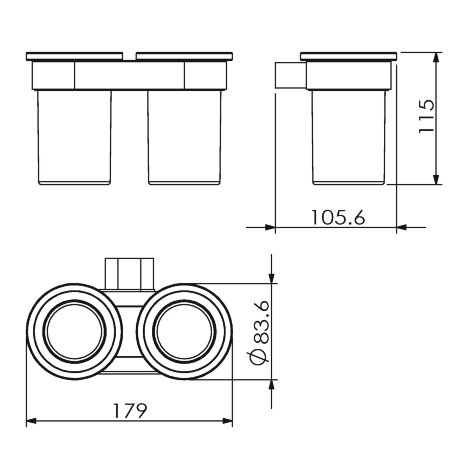 Стакан LANGBERGER LUGANO 24019A подвесной двойной цвет хром