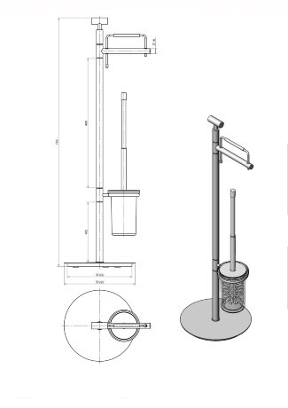 Стойка LANGBERGER ACCESSORIES 70581A напольная цвет хром