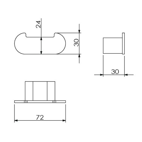 Крючок LANGBERGER LUGANO 24032A подвесной цвет хром