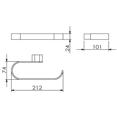 Полотенцедержатель LANGBERGER LUGANO 24038A подвесной цвет хром