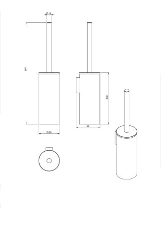 Ерш LANGBERGER ACCESSORIES 70672 подвесной цвет хром