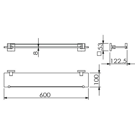 Полка LANGBERGER LEDRO 11851A подвесная цвет хром