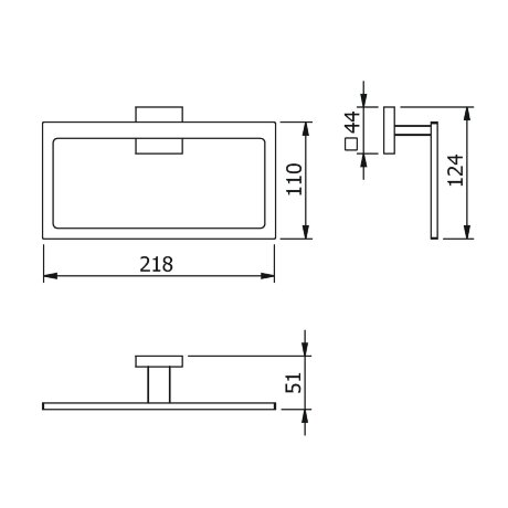 Полотенцедержатель LANGBERGER LEDRO 21838A подвесной цвет хром