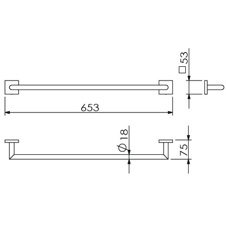 Полотенцедержатель LANGBERGER LEDRO 11801A подвесной цвет хром