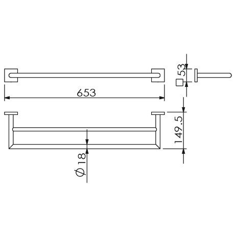 Полотенцедержатель LANGBERGER LEDRO 11802A подвесной цвет хром