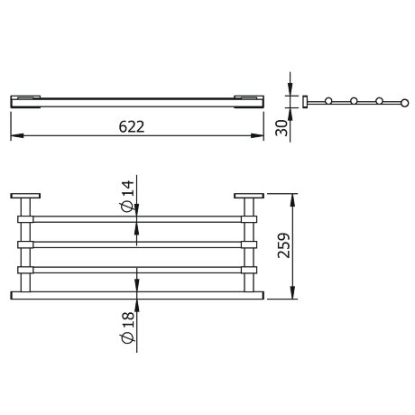Полотенцедержатель LANGBERGER ALSTER 10903B подвесной цвет хром