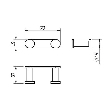 Крючок LANGBERGER ACCESSORIES 28032A подвесной цвет хром