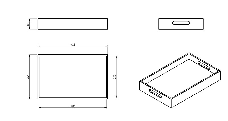 Лоток LANGBERGER ACCESSORIES 73551 напольный цвет черный матовый
