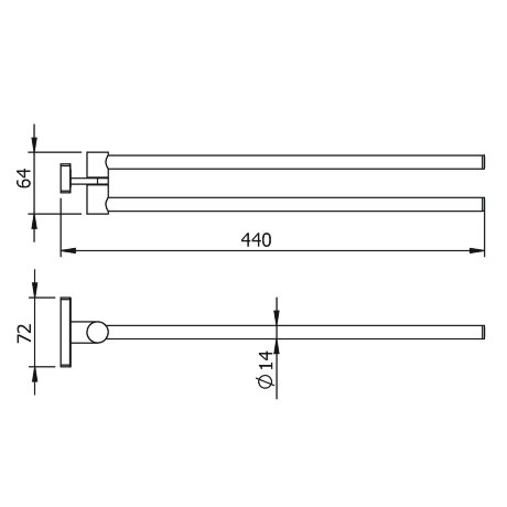 Полотенцедержатель LANGBERGER ALSTER 10908A подвесной поворотный цвет хром