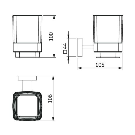 Стакан LANGBERGER LEDRO 21811A подвесной цвет хром
