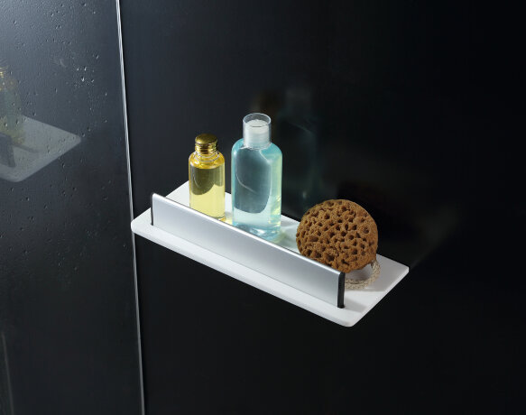 Душевая полка LANGBERGER ACCESSORIES 73351-WH подвесная со скребком съемным цвет белый