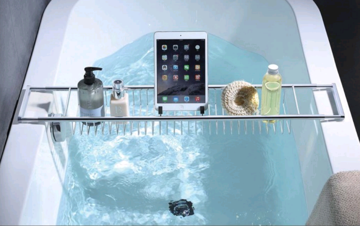 Полка для ванны LANGBERGER ACCESSORIES 79260 подвесная регулировка по ширине цвет хром