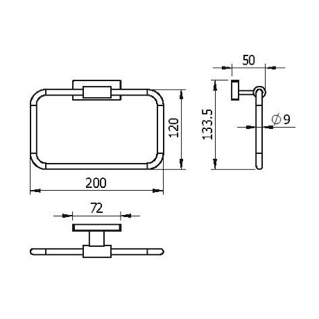 Полотенцедержатель LANGBERGER ALSTER 10938A подвесной цвет хром