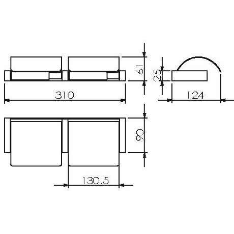 Бумагодержатель LANGBERGER VICO 30042A двойной подвесной цвет хром