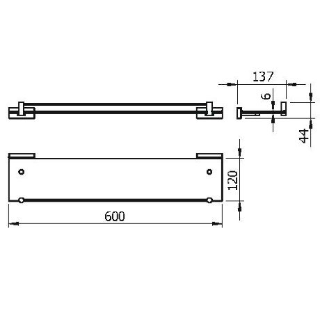 Полка LANGBERGER ALSTER 10951A подвесная цвет хром